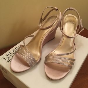 Badgley Mischka Quaint Satin Embellished Wedges